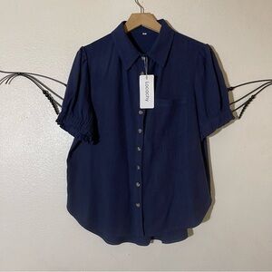 Locachy Navy Blue Blouse